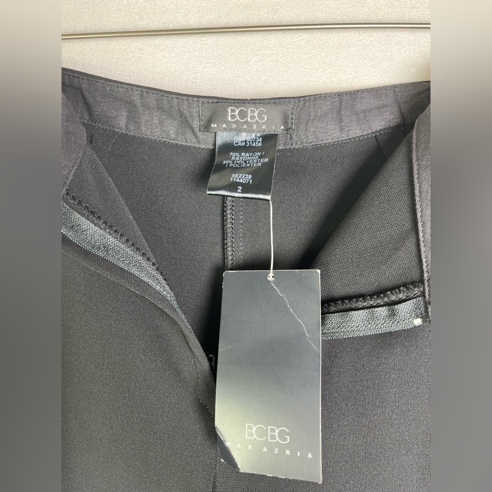BCBG Max Azria Y2K Women’s Archive Black Beaded Mesh Side Stripe Pant Sz 2 NWT - Picture 5 of 10